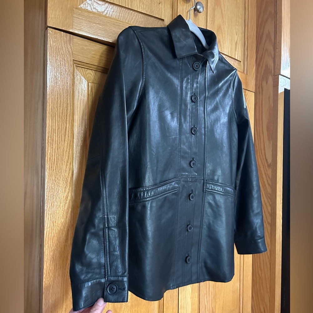 NWT Sezane Black Leather Will Jacket XS - Picture 3 of 5